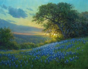 Bluebonnets at Sunrise | Hagerman Art Blog by Artist William "Byron