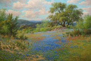 Giclée print on canvas from a Texas bluebonnet oil painting by William Hagerman