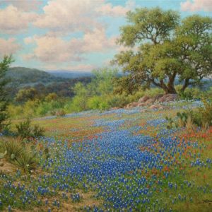 Giclee print on canvas from a Texas bluebonnet oil painting by William Hagerman