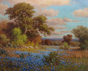 bluebonnet oil painting qualified original customized hand embellished giclee by artist William Byron Hagerman