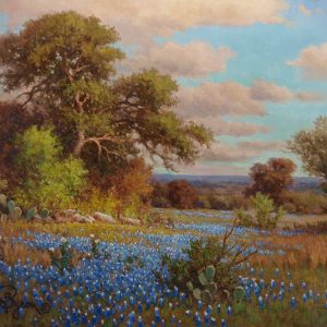 bluebonnet oil painting qualified original customized hand embellished giclee by artist William Byron Hagerman