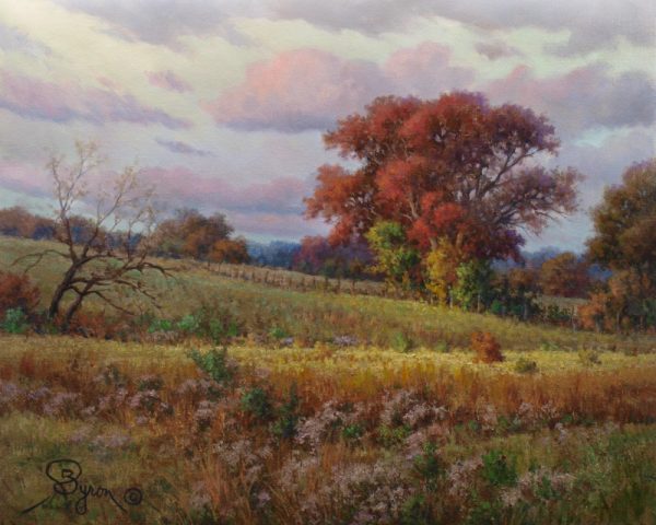 autumn landscape oil painting enhanced giclee on canvas by artist William Byron Hagerman