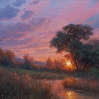 Soft sunset oil painting landscape by William "Byron" Hagerman artist