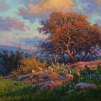 impressionist sunset oil painting by Byron