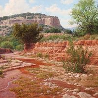West Texas landscape oil painting caprock dry wash by William Hagerman