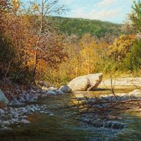 Texas autumn landscape oil painting by William Hagerman